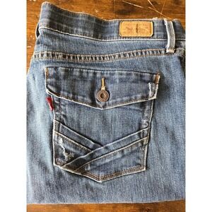 Levis 525 Perfect Waist Jeans Bootcut Womens 14 Flap Pocket Stretch 34x30